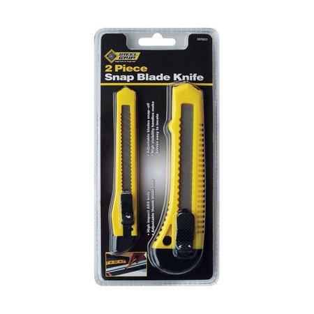 STEEL GRIP 5.5 in. Retractable Snap Blade Knife Set; Yellow - Pack of 2 2796159